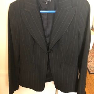 Black Pinstriped Blazer Jacket